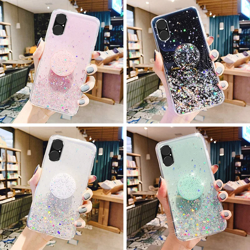 

For Huawei Honor 10 Case Honor 9x 20 Pro 8A 7A 10 Lite 20 20S 7S 8S Play 7 8X Mate Nova 5T Transparent Soft Silicone Stand Cover