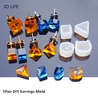 jo life 1pair diy jewelry pendant mould craft jewelry making tool women handmade epoxy resin earring silicone mold