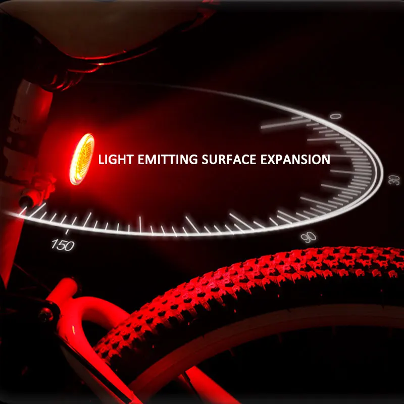 

Metal new intelligent induction brake tail lamp bicycle lamp riding safety warning LED lamp