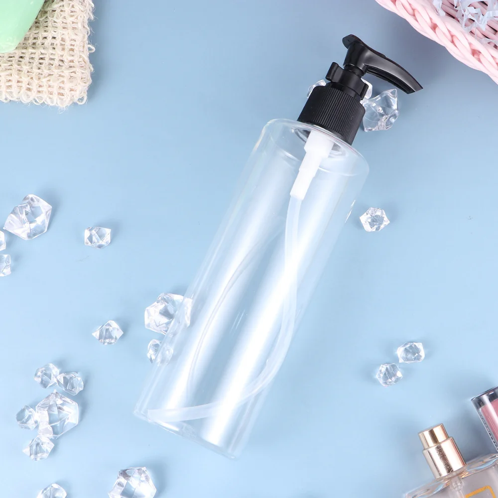 

6Pcs 250ml Press Pump Bottle Travel Subpackging Bottle Refillable Brown Bottle (Random Pump Head Color)