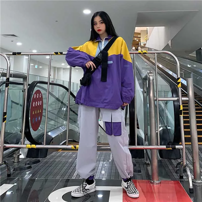 NiceMix комплект из 2 предметов, свитшот для женщин Harajuku, спортивный свитер с вышивкой, толстовки в стиле хип-хоп, повседневное пальто, топы, женские толстовки, пуловер