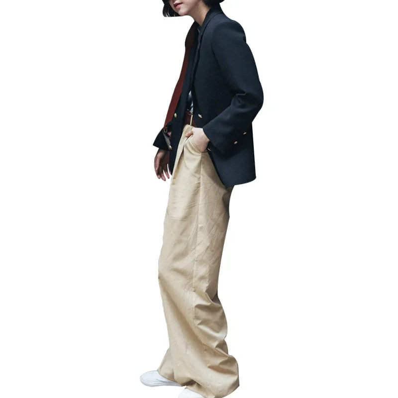 

Season's new Joker mop wide leg long pants fashion high waist loose Joker casual pants women