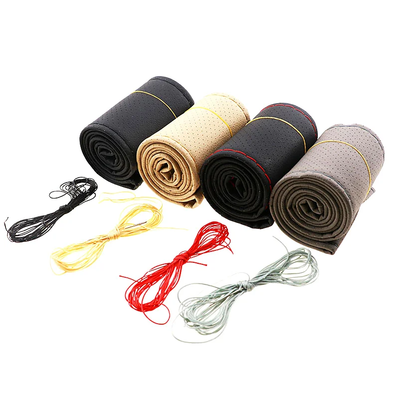 DIY Мягкий Нескользящий ручной швейный чехол рулевого колеса автомобиля для Citroen