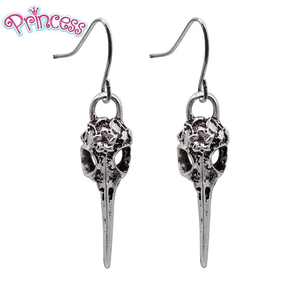 Женские винтажные серьги ручной работы висячие с черепом и бронзой золотистого