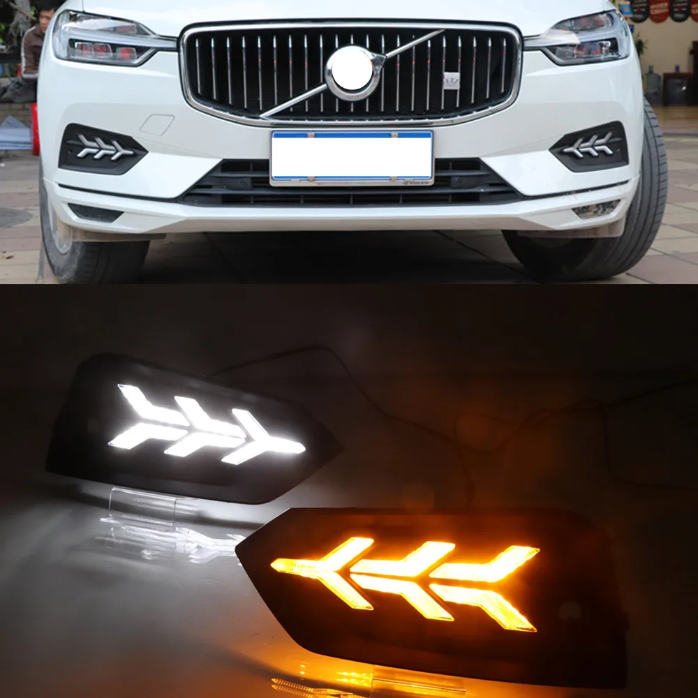 2 шт. Автомобильные светодиодные дневные ходовые огни для Volvo XC60 2018 2019|Фара авто в