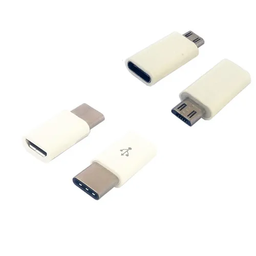 

50Pcs White Micro usb To Type C, Male To Female, Female To Male Plug Header Adapter Connector