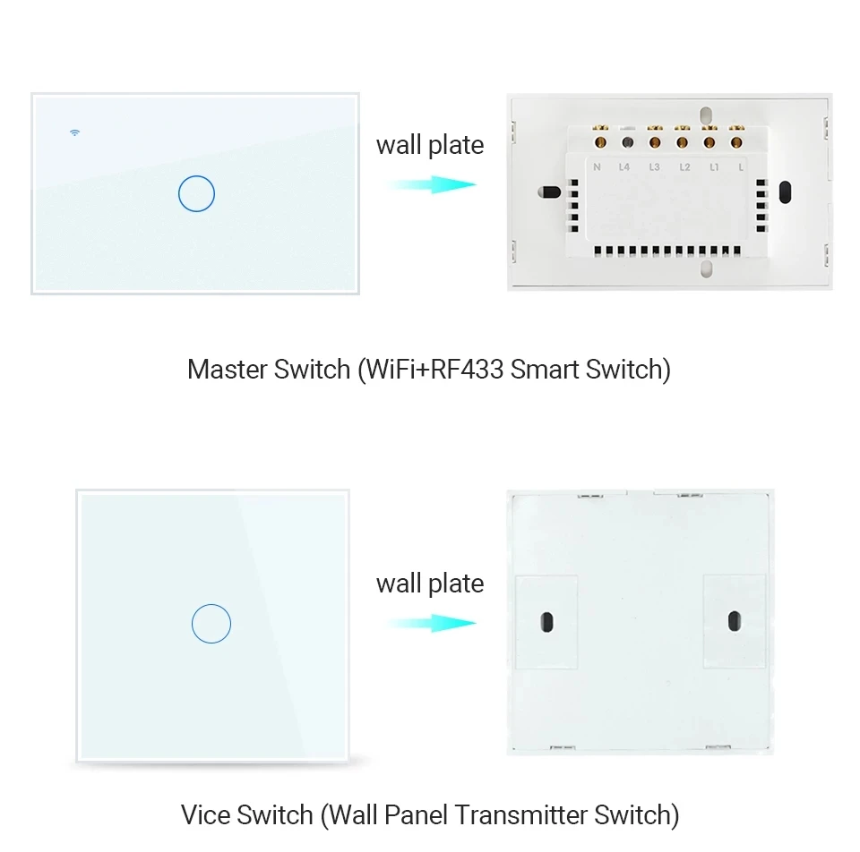 Умный светильник ель света RF433 с поддержкой Wi-Fi передатчик переключатель Smart Life Tuya
