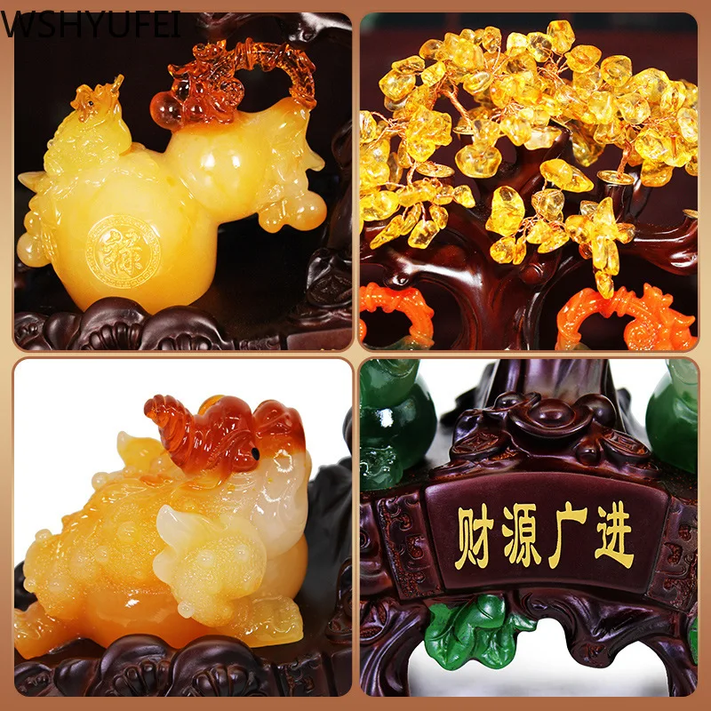 1 шт. очень большой золотой натуральный цитрин счастливое дерево для денег кошка