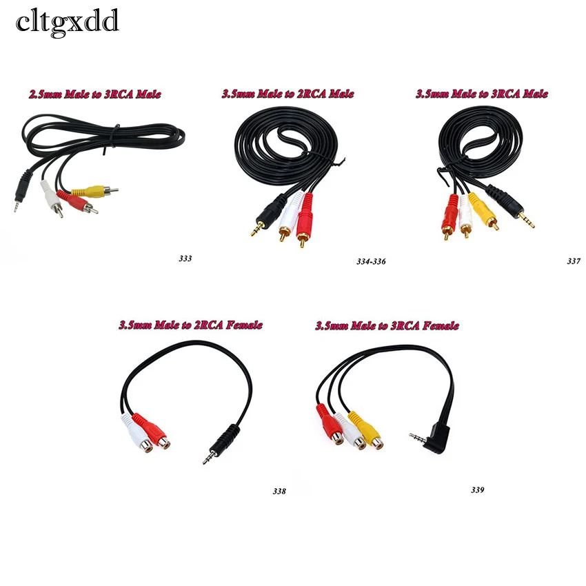 Cltgxdd 2 5/3 5 мм Штекерный разъем к 2/3 RCA стерео аудио видео адаптер кабель AUX для Mp3 Pod