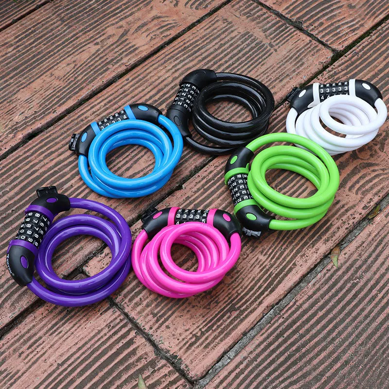 

TY-566 Bicycle Password Lock 1.2M Electric Bike Wire Lock MTB Mountain Bike 5-digit Anti-theft Lock Cycling Equipment Universal