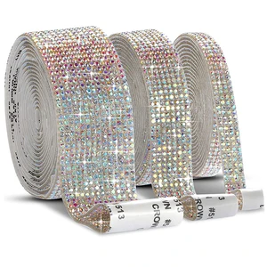 self adhesive crystal rhinestone sticker diamond ribbon diy sticker rhinestones arts crafts car phone decoration dropshipping free global shipping