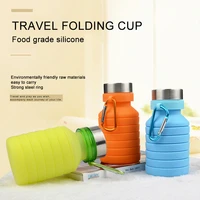 portable silicone folding water bottle outdoor retractable kettle sport water cup travel drinking collapsible retractable cup