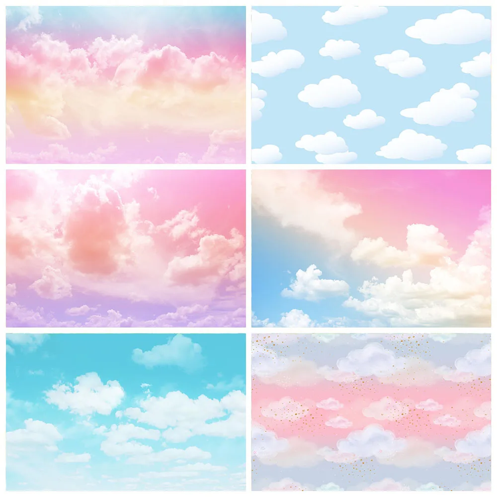

Dream Color Cloud Background Photography Backdrop Newborn Baby Shower Decorations Photo Background for Children Backdrop Studio