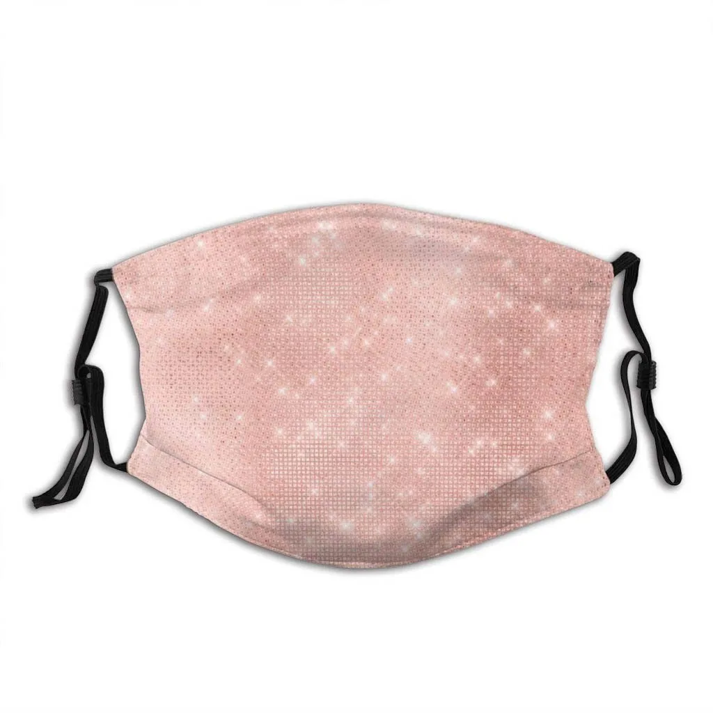 Модная маска с принтом Солнцезащитная золотистая розовая металлическая