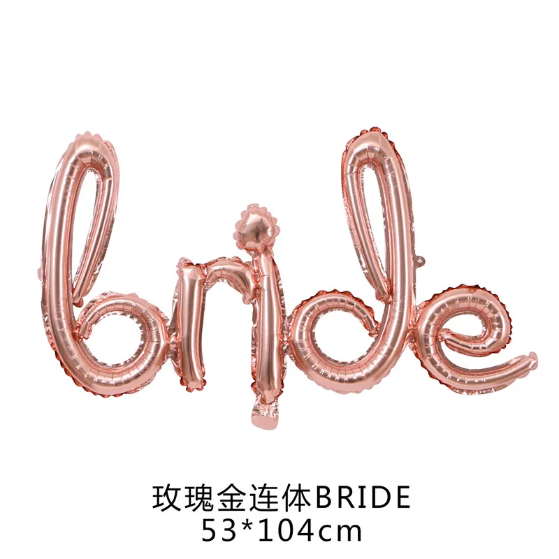 Розовое золото буквы "Bride to be" Фольга шар Свадебные украшения Baby Shower Святого Валентина вечерние невесты Алфавит Balaos Декор поставки - Цвет: 1pcs