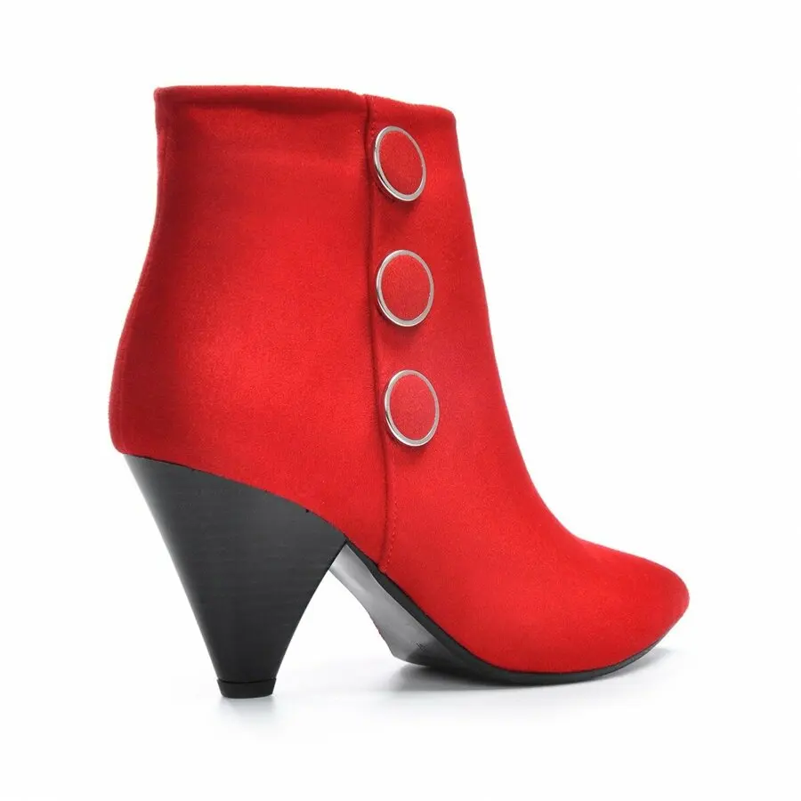 

Women Boots Mink Shoes Women Red-Suede Boots Vzn19-133K