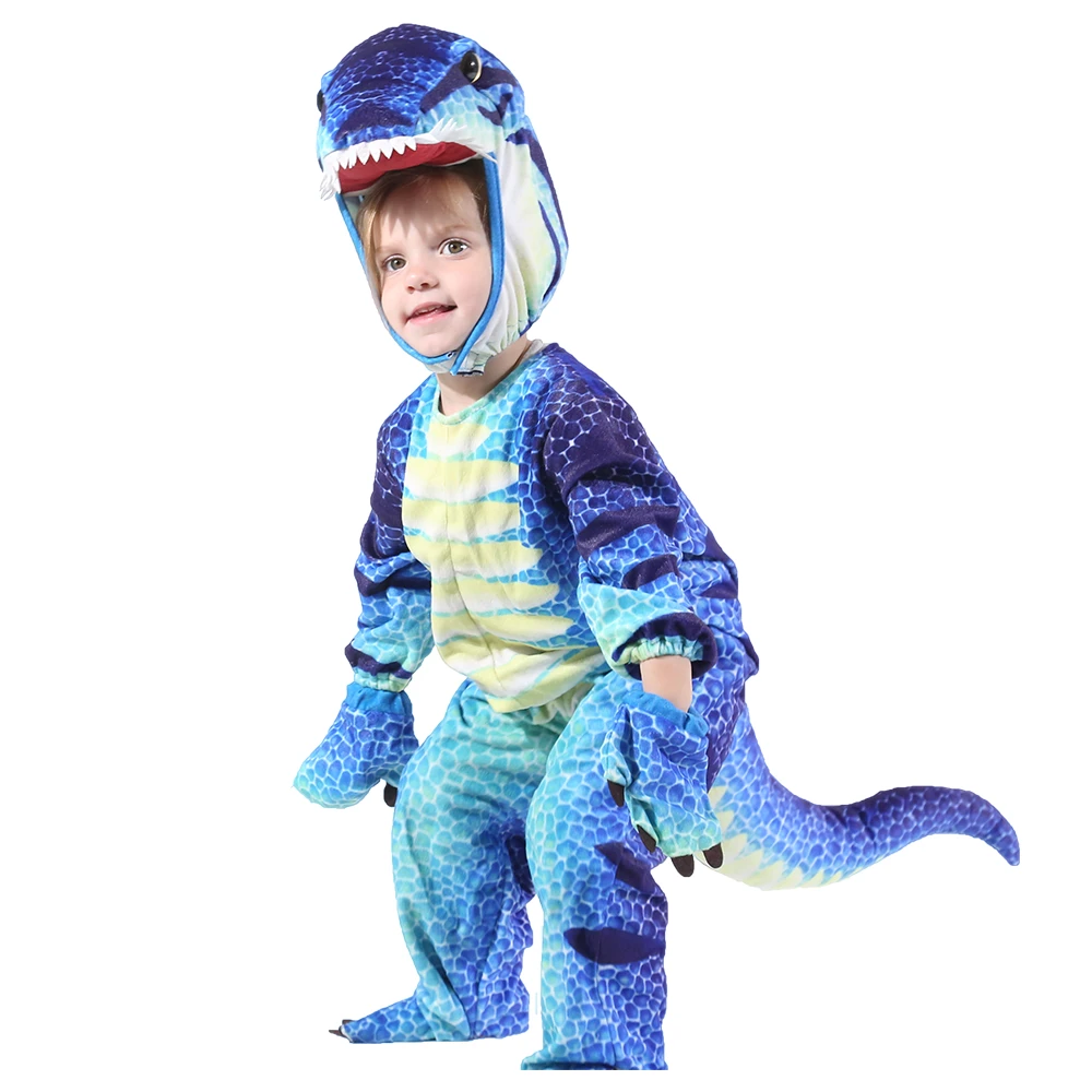 boys anime triceratops cosplay costume carnival t rex dinosaur costumes child jumpsuit halloween purim party costumes for kids free global shipping