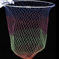 3 sizes nylon fishing nets collapsible fishing tools rhombus mesh hole depth folding landing dip net woven net bag fishing net