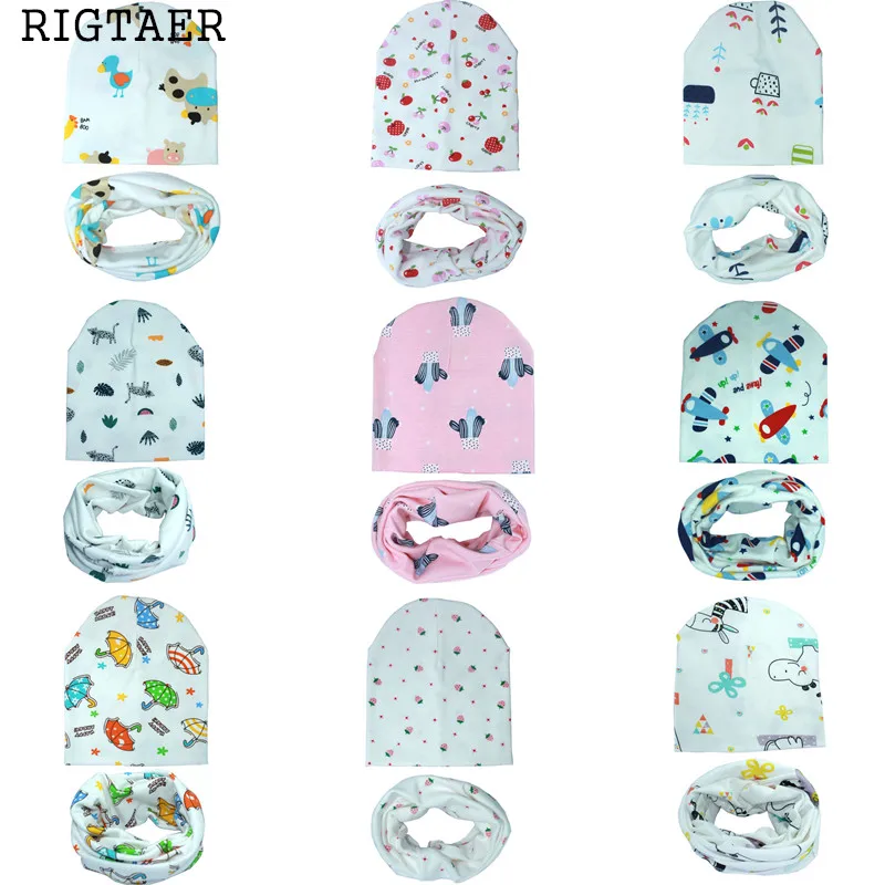 Детские головные уборы 2 шт./компл. хлопок детская шапка Однотонный шарф детские