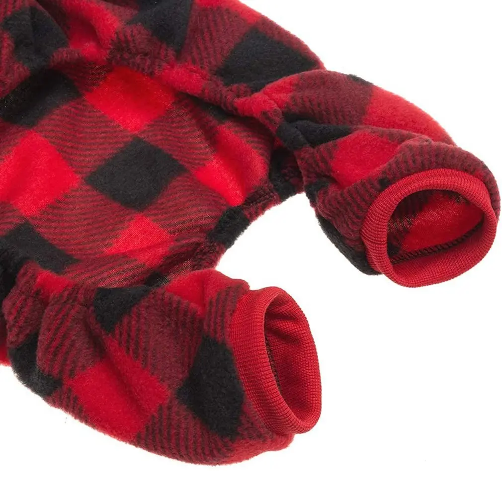 

Factory direct sales Pet Pajamas For Dogs Red Plaid Sweaters Warm And Cozy Soft Clothes Polyester Pajamas For Dogs Pet Supplies