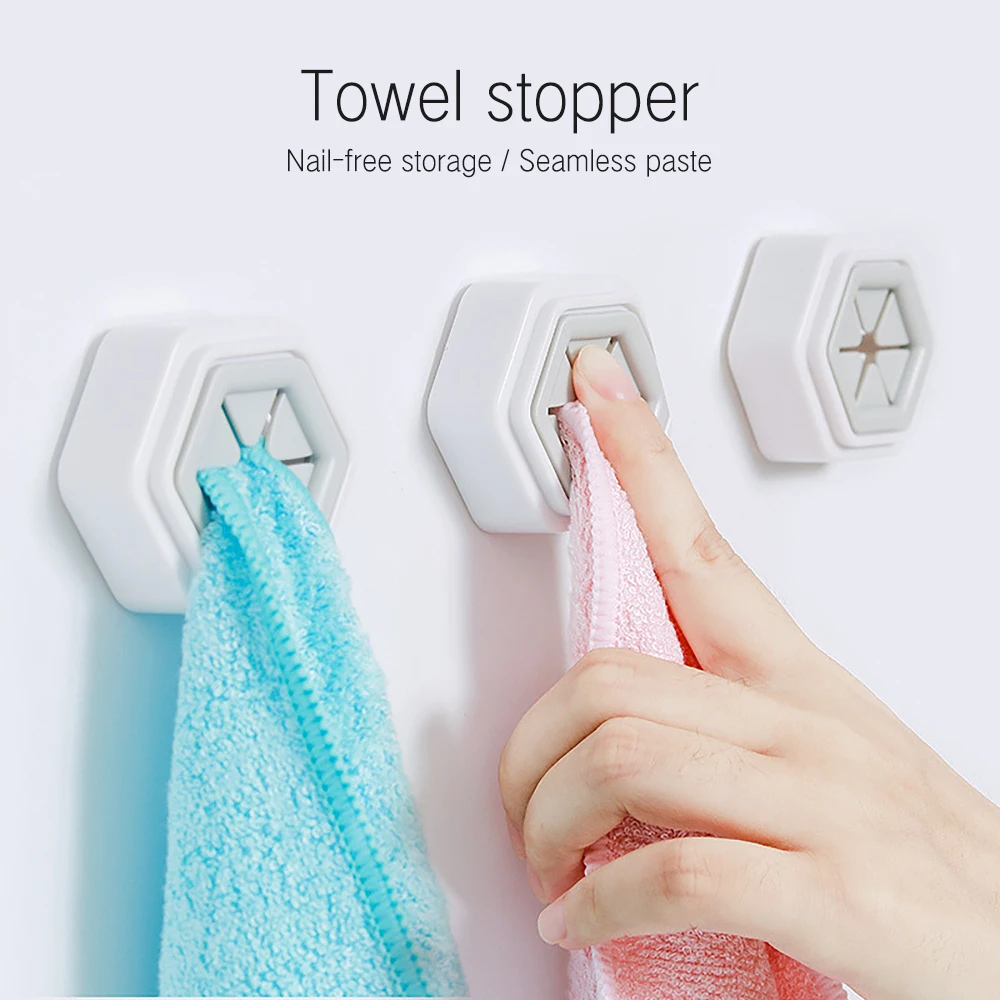 

2pcs Bathroom Storage Rack Holder Storage Holder For Bathroom Kitchen Hanger Stick On Wall Hanging Door Clothes Towel Racks
