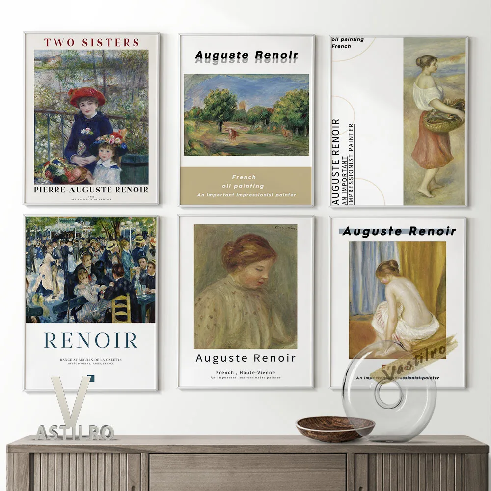 

Auguste Renoir Exhibition Museum Canvas Painting Prints Art Retro Poster Wall Decor Picture Modern Home Decorate Wall Stickers