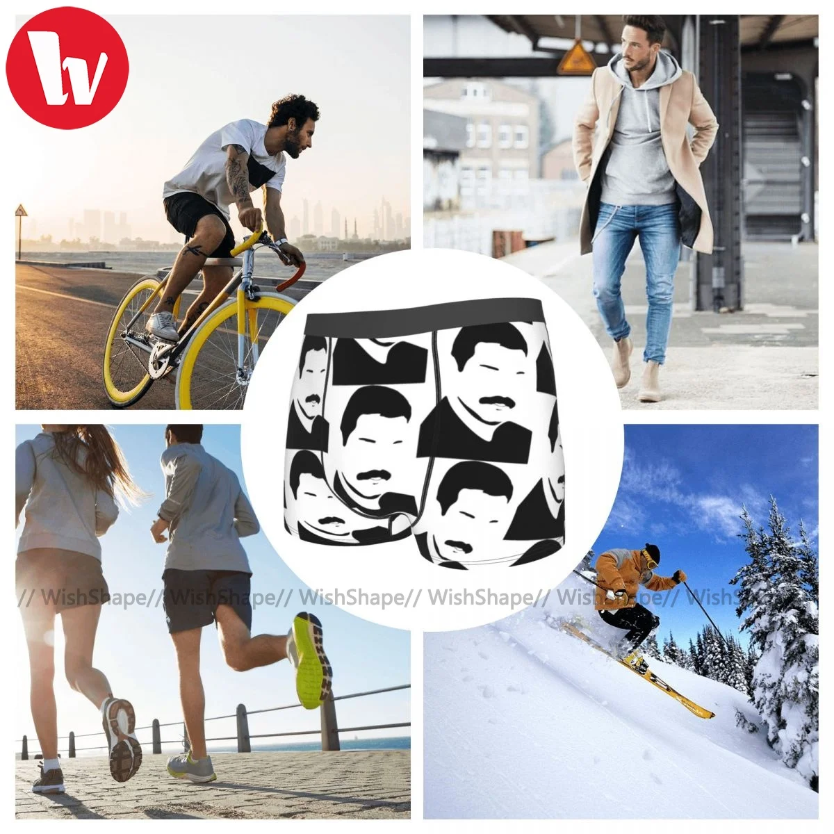 

Band Underwear Classic Trenky Print Trunk Polyester Pouch Youth Boxer Brief