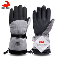 kokossi one pair electric thermal ski gloves rechargeable battery heated gloves cycling motorcycle bicycle ski gloves unisex