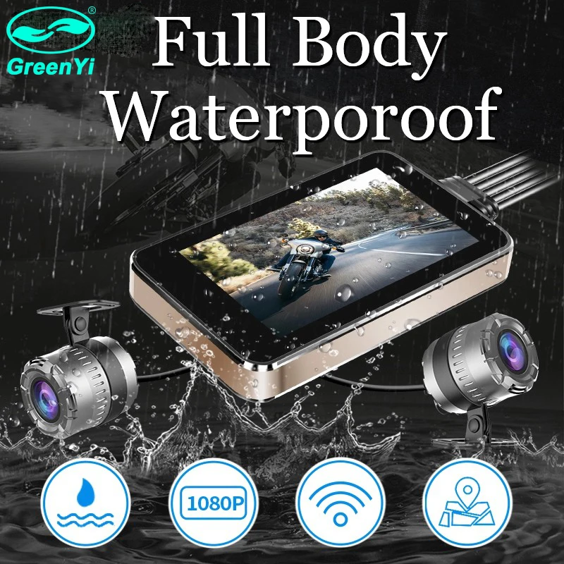 GreenYi FHD 1080P видеорегистраторы для мотоциклов sprint водонепроницаемая камера Wi Fi
