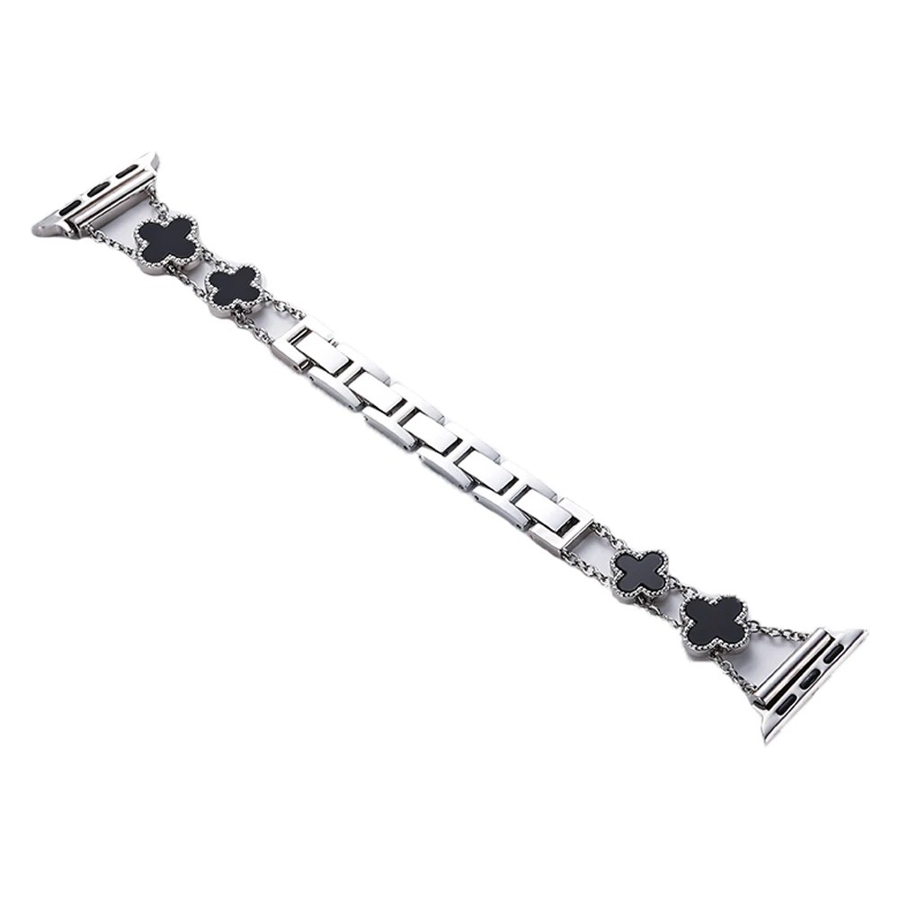 Metal strap for Apple watch band 44mm 42mm 40mm 38mm Four-leaf clover replacement strap for iwatch 6 SE 5 4 3 2 1 metal strap