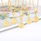 Модное ожерелье с 12 созвездиями, подвеска с созвездиями ЛеоСкорпионВодолей, цепочка с водной волной, ожерелье золотого цвета