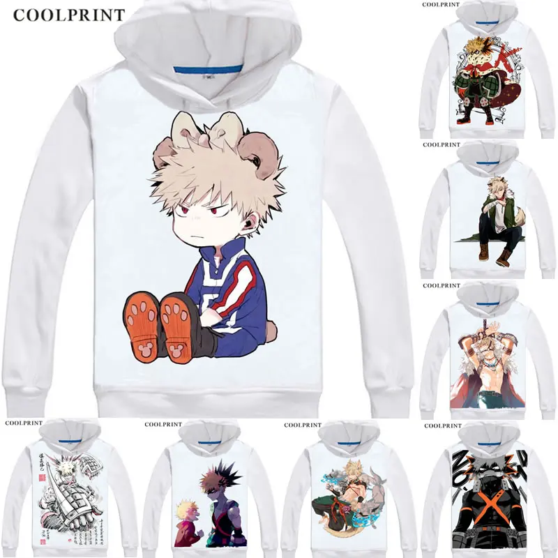 

Толстовка с капюшоном Bakugou Katsuki Мужская, Повседневная Толстовка с японским аниме принтом, моя геройская академия, косплей, принт на заказ