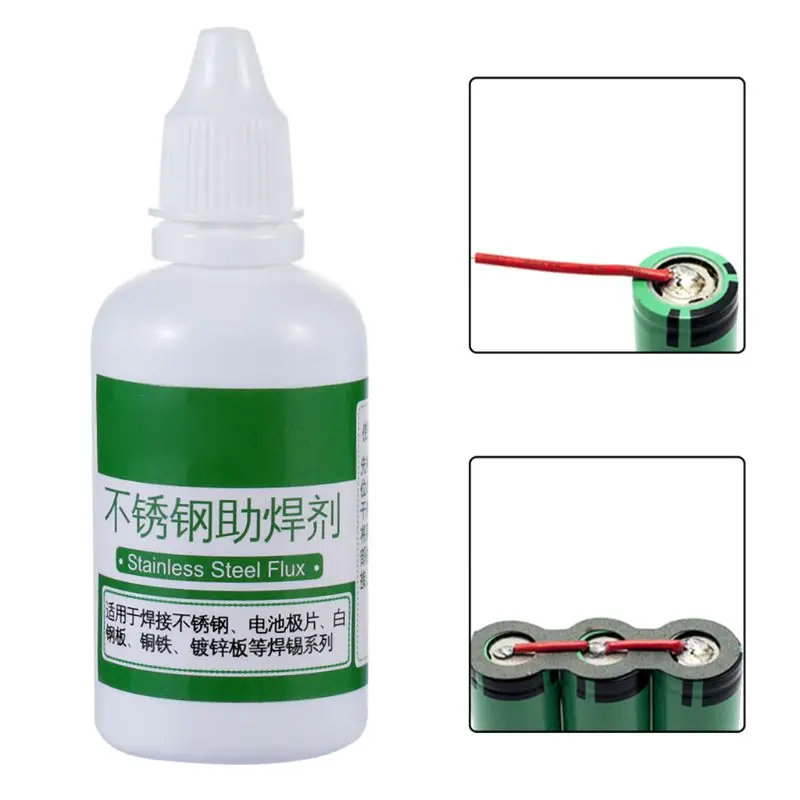 

Powerful Rosin Soldering Agent No-clean Flux Stainless Steel White Plate Iron 18650 Battery Welding Water Liquid Flux