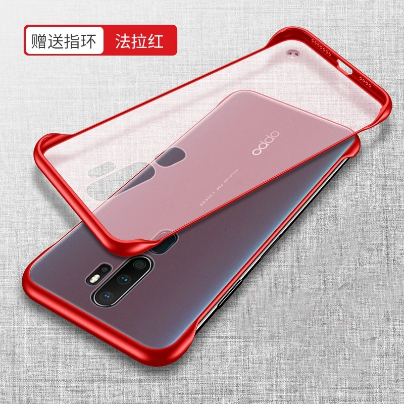 

For OPPO A9 2020 Case Hard Matte Transparent Slim With Ring Protective Back Cover case for oppo A5 2020 Case