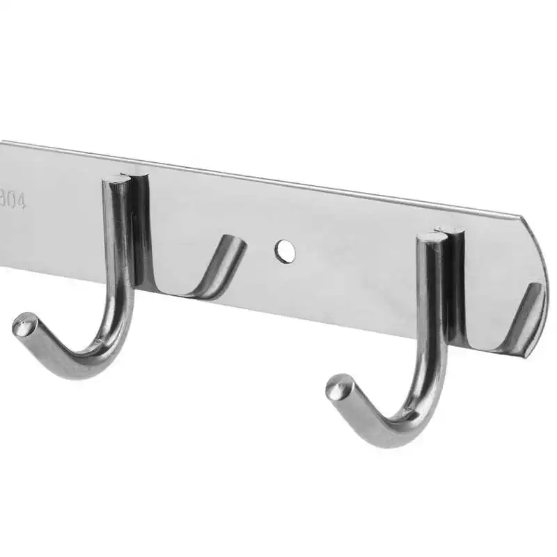 

6-Hooks Bathroom Towel Hanger Kitchen Stainless Steel Hook Frame Storage Rack O