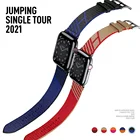 Ремешок для Apple Watch Band SE 6 Band 44 мм 40 мм 38 мм 42 мм, нейлоновый плетеный браслет для прыжков, подходит для iWatch  Herme Series 6 5 4 3, 2021