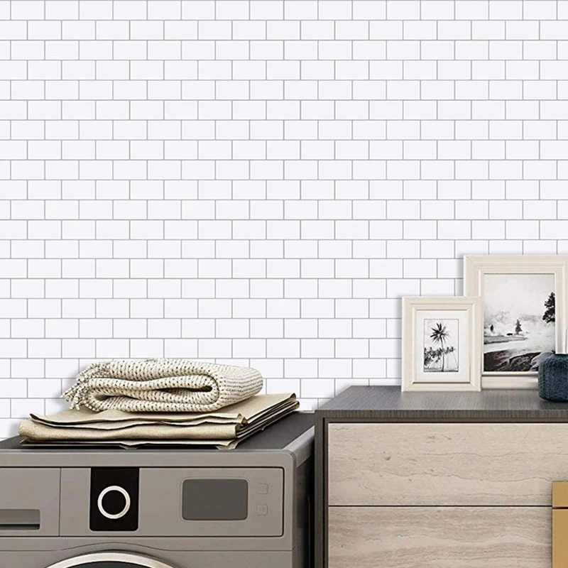 

New 10Pack 3D Epoxy Wall Sticker Peel and Stick Subway Tile Backsplash, 12inchX12inch Self-Adhesive Kitchen Tile Stickers