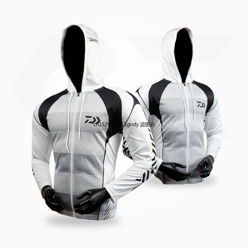 

Daiwa Outdoor Fishing Shirt Sun Protection Men Breathable Quick-drying UV Fishing Clothing Long Sleeve Hooded Fishing Clothes