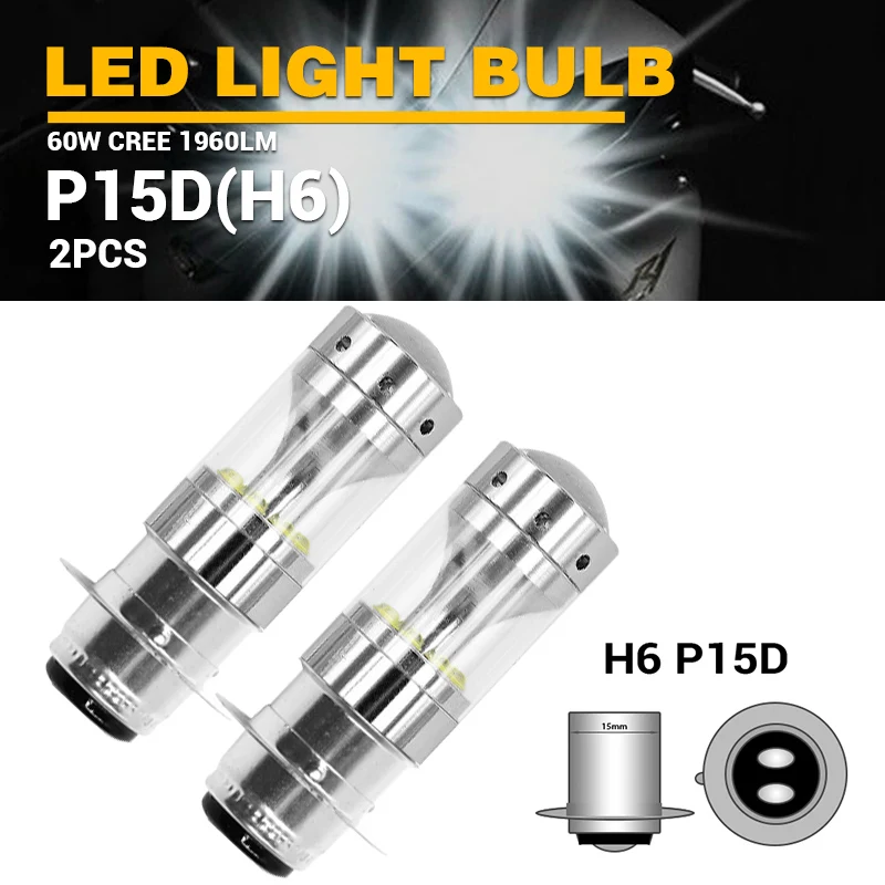 2pcs P15D-25-1 DERI 2 шт. H4 9003 HB2 60 Вт светодиодный мото rcycle головной светильник HID Hi/Low Beam 6500K ampoule светодиодный мото Светильник лампы Мото Аксессуары - Цвет: 2pcs P15D-25-1