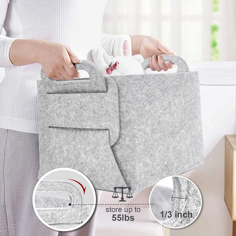 3 шт. складные корзины для хранения утолщенные войлочные контейнеры с ручками
