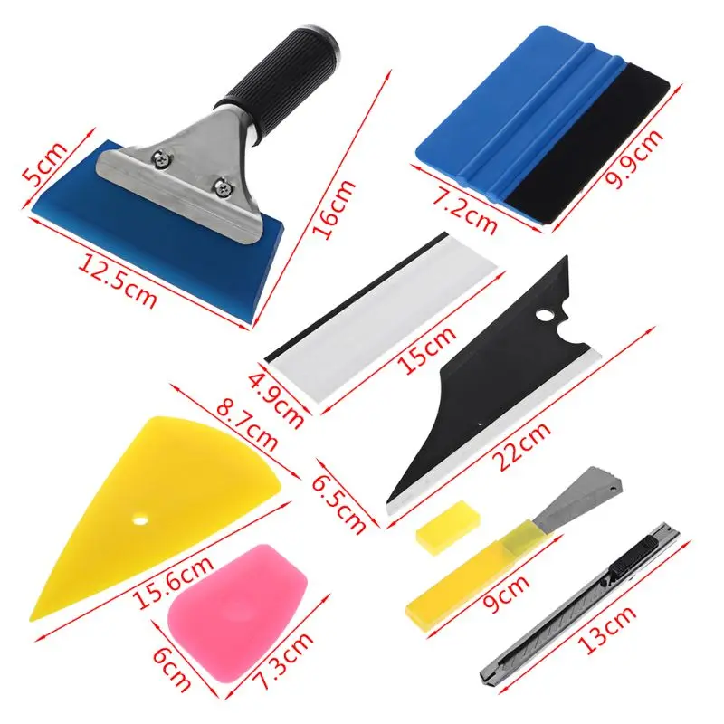 

8Pcs Car Window Tint Wrapping Vinyl Tools Squeegee Scraper Applicator Kits Set