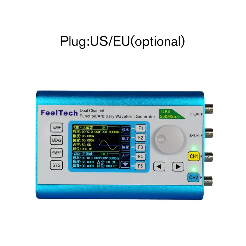 Цифровой двухканальный генератор источника сигналов DDS 250MSa/s 30 МГц произвольный