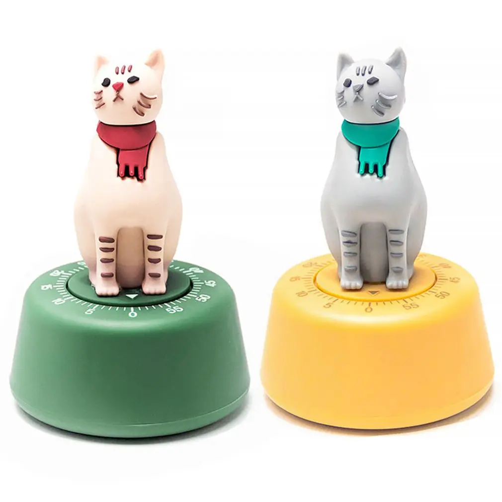 

Lazy Cat Timer Lesson Time Manager Kitchen Timer Mechanical Reminder Cute Cartoon Creative Timer Kitchen Tools