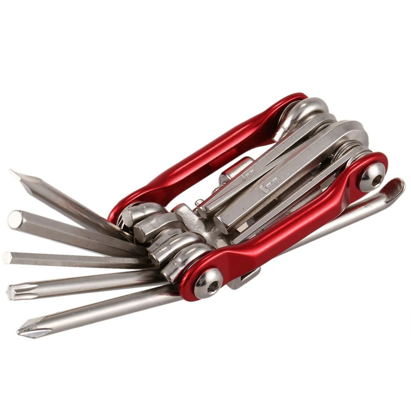 

11 in 1 Mini Bicycle Repairing Tool Set with 8Pcs Woodworking Drill Bits Tools