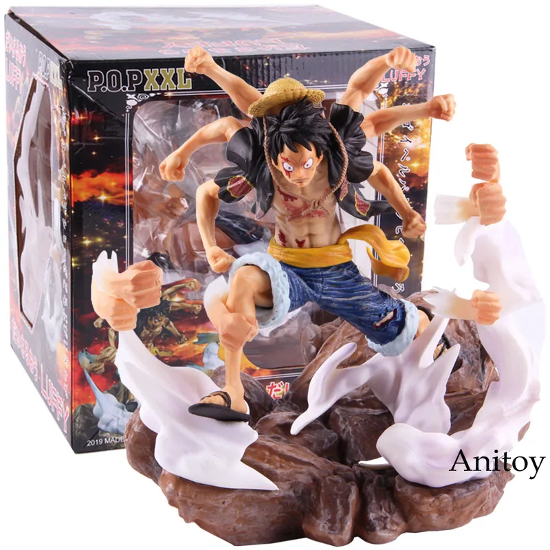 with colorful box Аниме one piece P. O. P XXL Обезьяна D Luffy Gomu No Gatling Ver. ПВХ одна деталь Луффи фигурка Коллекционная модель игрушки - Цвет: with colorful box