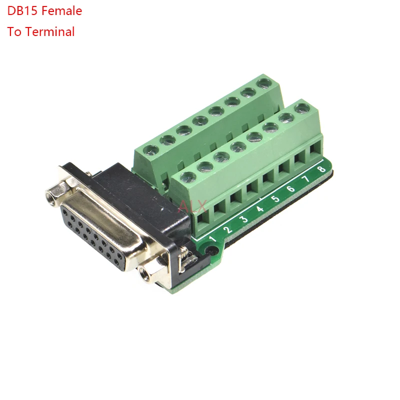 1PCS DB15 15PIN 2 ROW female connector to terminal adapter D-SUB RS232 TO RS485 converter 15 pin board Signal Module - купить по