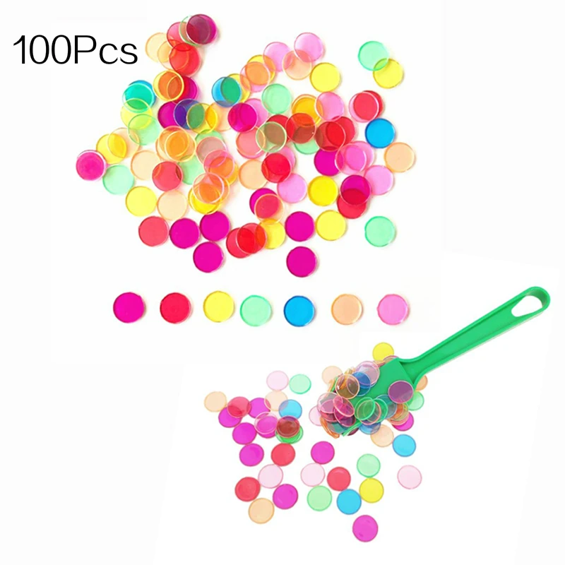 

100Pcs Montessori Color Cognitive Math Learning Education Toys For Children Magnetic Stick With Plastic Coin Classroom Supplies