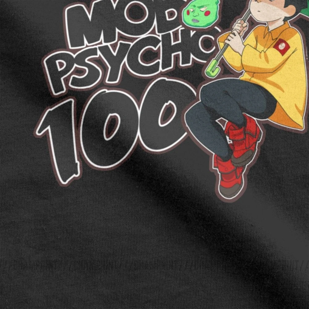 Мужская футболка Mob Psycho 100 Umbrella Винтажная с коротким рукавом и круглым вырезом