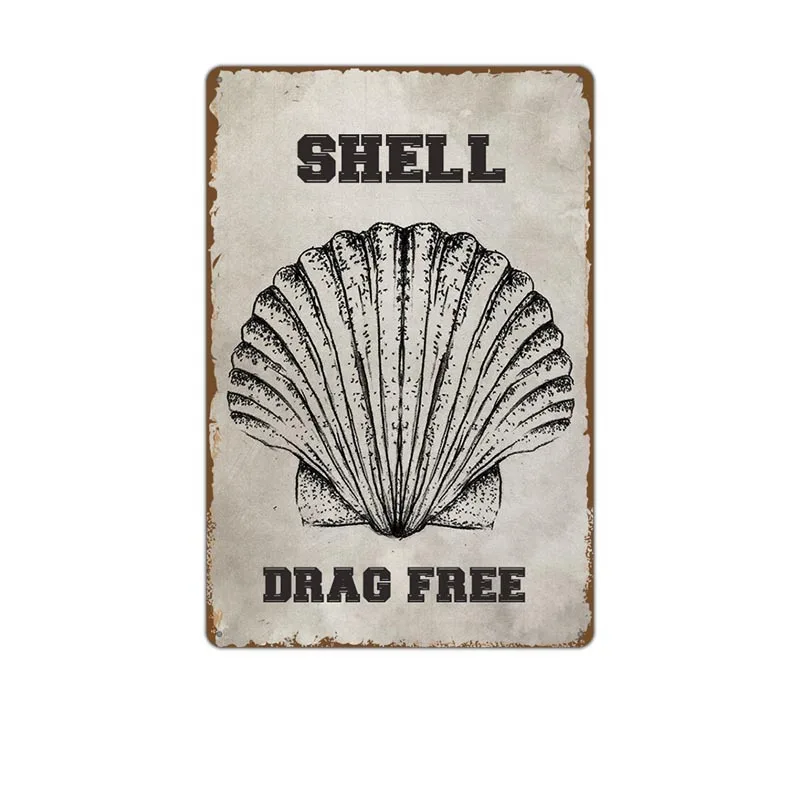 Винтажный знак моряка Оловянная живопись Предупреждение металлический Кофейня