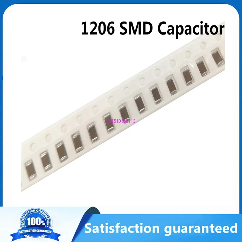 

100PCS 1206 SMD capacitor 104 103 223 473 224 472 50V 4.7NF 10NF 22NF 47NF 100NF 220NF 0.22 0.01 0.022 0.047 0.1 uf X7R